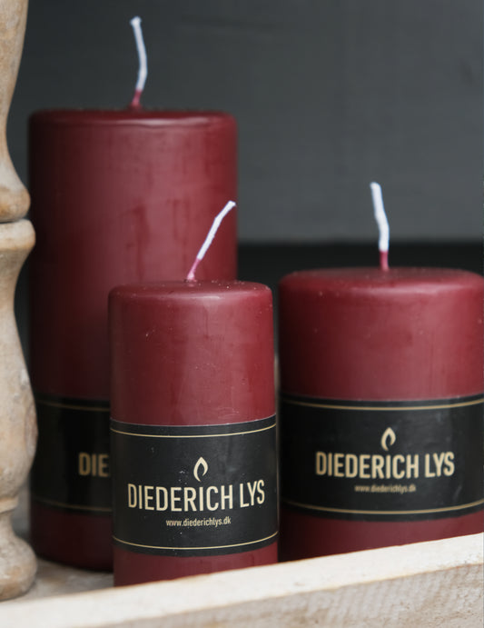 Stumpenkerzen Bordeaux