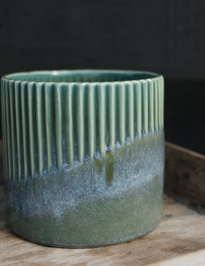 Blau-Grüner Übertopf